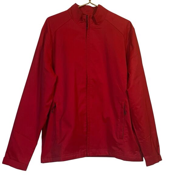 NWT Cutter & Buck WeatherTec Red Jacket L Hidden Pocket Golf Fall Layering - Picture 1 of 16